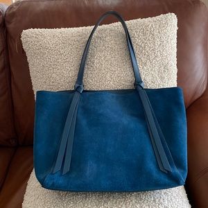 Fossil blue suede tote bag